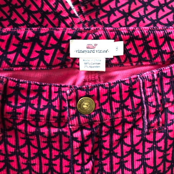 EUC! Vineyard Vines Pink & Navy Corduroy Pants 6 - Picture 9 of 9